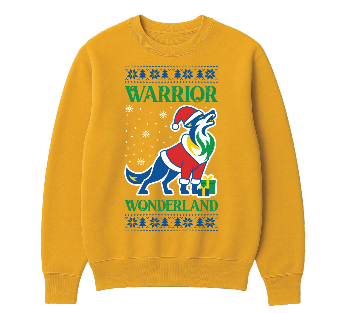 Warrior Wonderland Christmas Crew Neck - Yellow